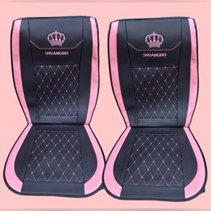 BRAND NEW - SHUANGBEI Black/Pink Universal Seat Covers 
(10 Piece)